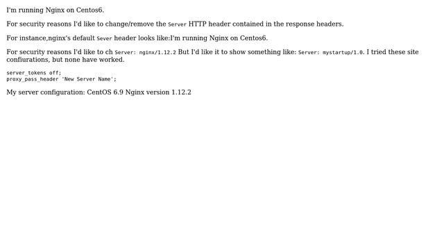 Nginx on CentOS: How can I change the "Server" header? смотреть онлайн