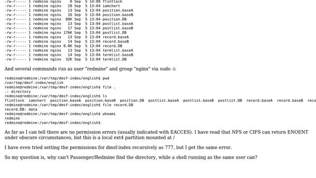 Unix & Linux: ENOENT error on directory that exists смотреть онлайн