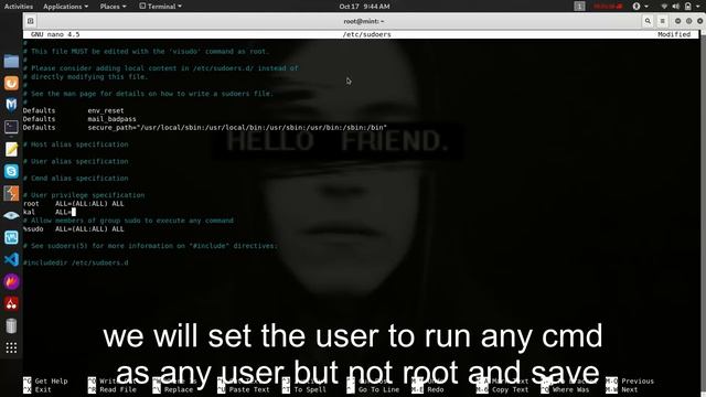 Exploiting the security flaw in the sudo command to get root shell. смотреть онлайн