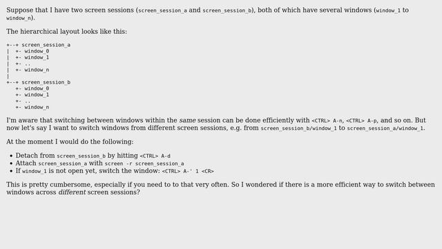 Unix & Linux: Quick switching between screen sessions смотреть онлайн