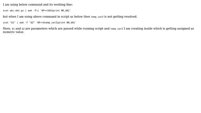 Unix & Linux: Parameter value is not getting resolved смотреть онлайн
