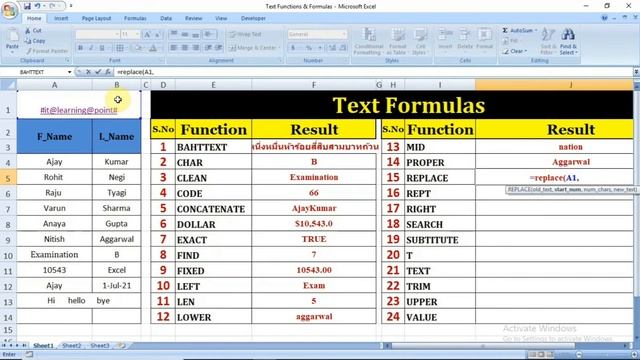 Text Functions in MS Excel, Use of All Text Functions | 24 Text Formulas | Excel Tutorial in Hindi смотреть онлайн