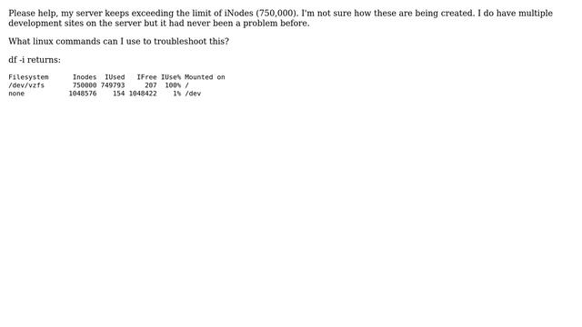 Something is creating inodes on my VPS Linux Server смотреть онлайн