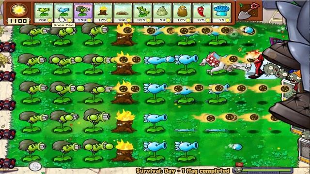 Plants vs Zombies mimigame Zombotany 2 Gatling Pea vs Snow vs Zomboss смотреть онлайн