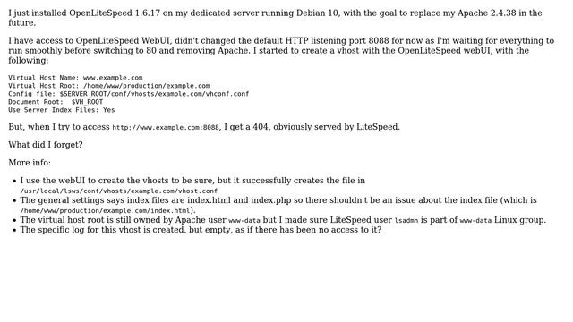 DevOps & SysAdmins: 404 on LiteSpeed vhost смотреть онлайн