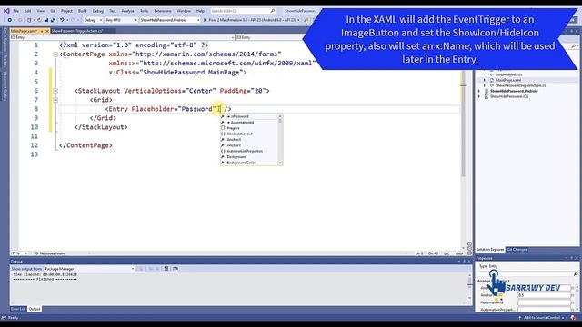 Xamarin Forms - Show/Hide password using EventTrigger смотреть онлайн