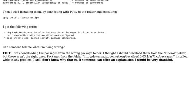 Can't install .ipk files on router смотреть онлайн