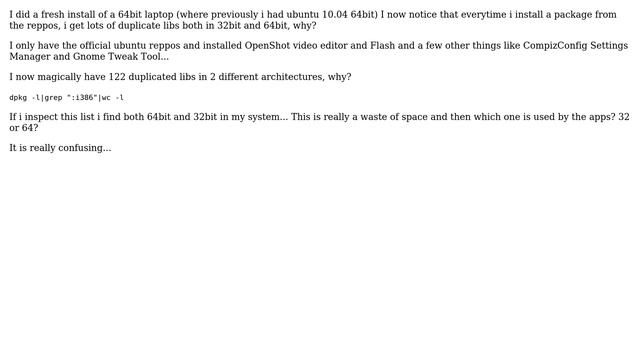 Ubuntu: Why so many "duplicated" (i386 + x86_64) packages installed? (2 Solutions!!) смотреть онлайн