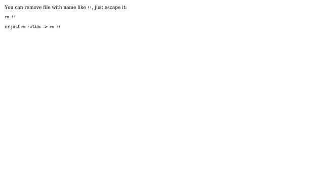 Unix & Linux: How do you interact with a file named "!!"? (5 Solutions!!) смотреть онлайн