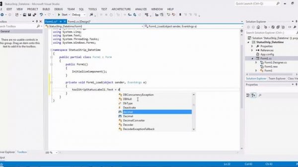 Display Date on StatusStrip visual studio Windows forms