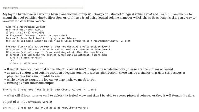 Unix & Linux: lvm and data recovery смотреть онлайн