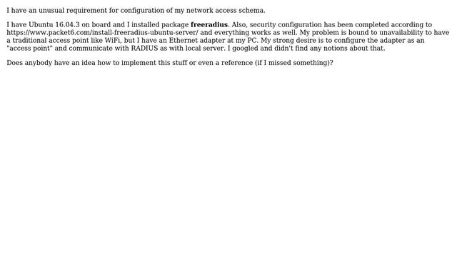 RADIUS with a local wired "access point" смотреть онлайн