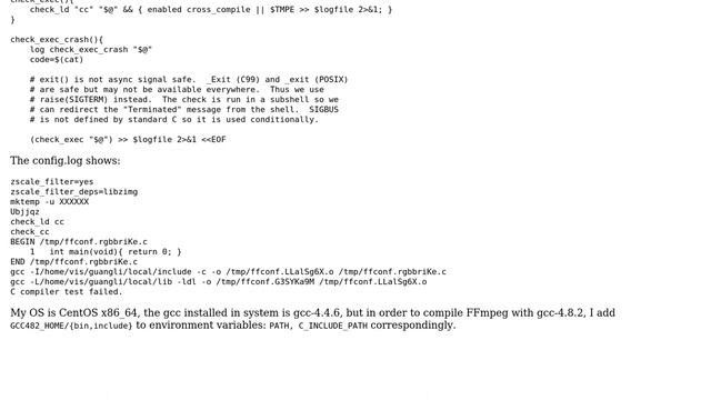 Error while configuring FFmpeg in CentOS: Segmentation fault & gcc is unable to create an... смотреть онлайн