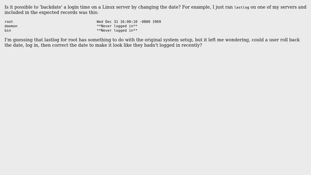 Change login time/date on Linux смотреть онлайн