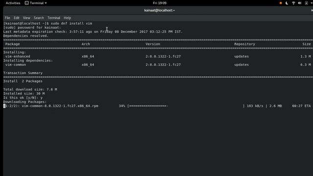 Installing Vim On Fedora смотреть онлайн