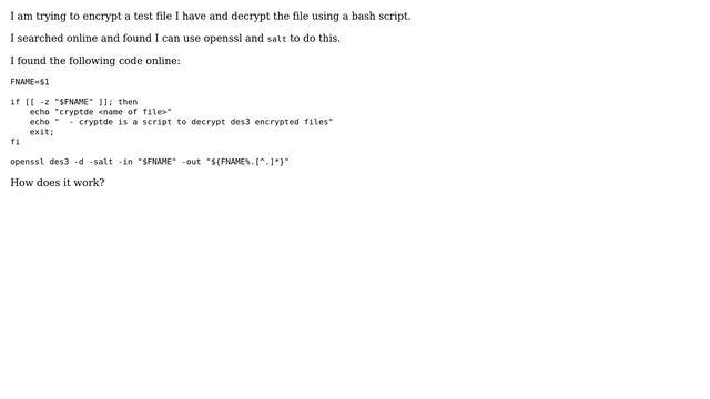 Unix & Linux: How to encrypt a file using Bash? смотреть онлайн
