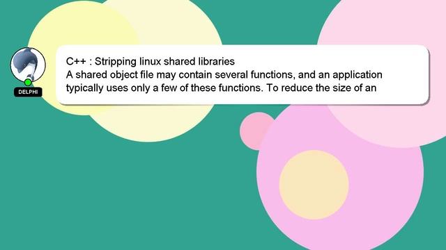 C++ : Stripping linux shared libraries смотреть онлайн