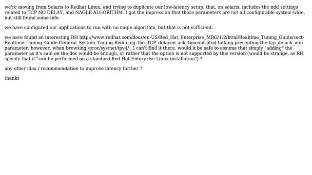 DevOps & SysAdmins: use of tcp_delack_min on redhat linux (kernel 2.6.18) (2 Solutions!!) смотреть онлайн