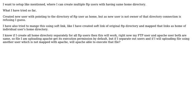 Unix & Linux: multiple ftp user sharing common home directory смотреть онлайн
