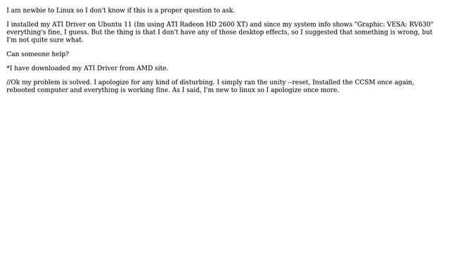 Ubuntu: Installed ATI Driver but no effects смотреть онлайн