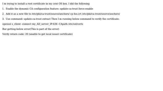 Adding trusted root certificates to the server cent os смотреть онлайн