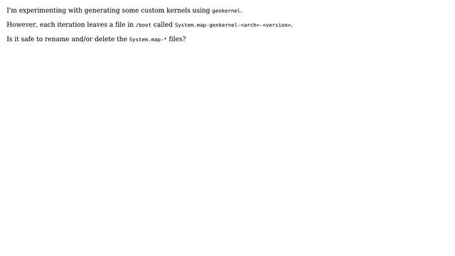 Unix & Linux: Safe to delete System.map-\* files in /boot? смотреть онлайн