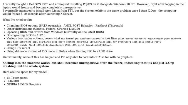 Unix & Linux: Xorg freezes after some time on Dell XPS 9570 смотреть онлайн