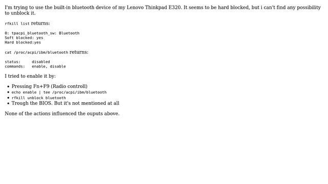 Ubuntu: How to enable hard-blocked bluetooth in Thinkpad Edge 320? (2 Solutions!!) смотреть онлайн