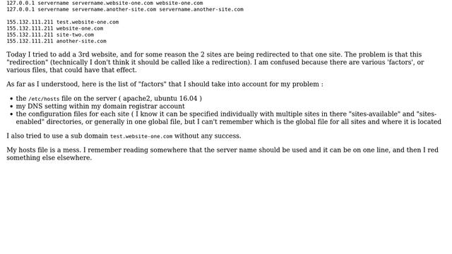 /etc/hosts file is cluttered with useless content, how should I properly use /etc/hosts ( apache2 ) смотреть онлайн