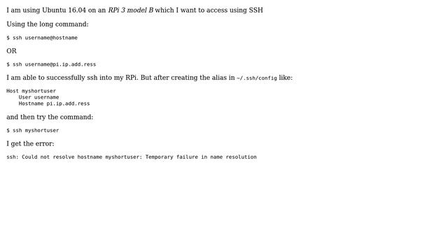 Unix & Linux: SSH Unable to resolve Hostname when using alias смотреть онлайн
