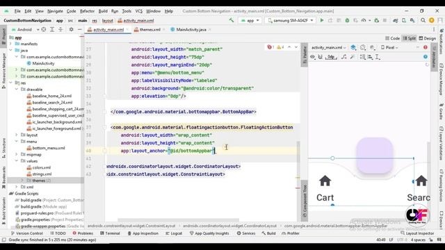 Custom Bottom Navigation Bar Android Studio | How to Create Bottom Navigation With Floating Button смотреть онлайн