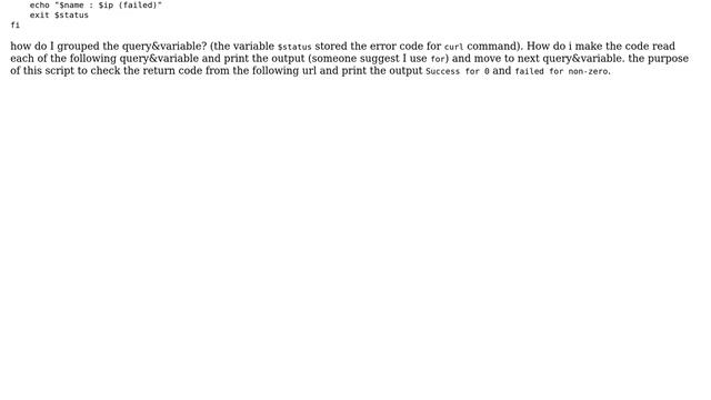 Unix & Linux: How to grouped the following variable and command and read 1 by 1? смотреть онлайн
