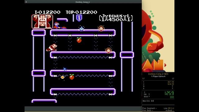 Donkey Kong Jr NES Speed Run Game A 2:42.8 смотреть онлайн