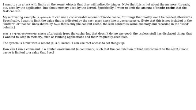 Unix & Linux: Limit the inode cache used by a command смотреть онлайн