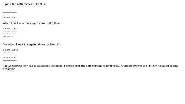 Unix & Linux: Why do different installations of sort sort punctuation differently? смотреть онлайн