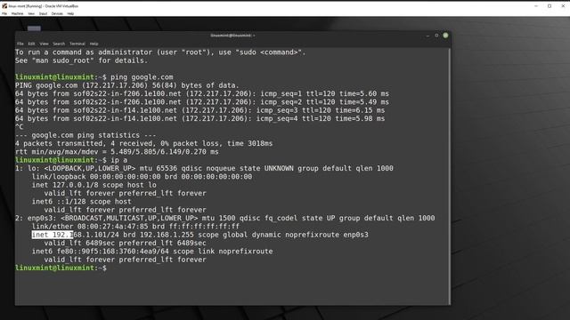 0014 Check internal LAN IP and internet connection for Linux virtual machine смотреть онлайн