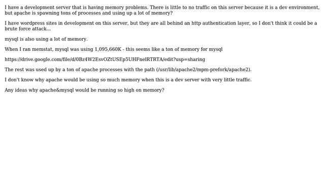 Tons of apache processes running on a very low traffic development server смотреть онлайн
