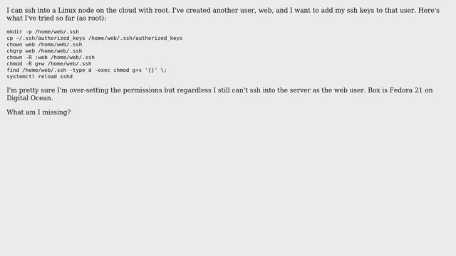 Unix & Linux: How to copy authorized_keys to another user on linux? смотреть онлайн