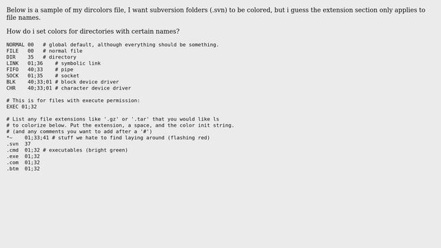 Unix & Linux: Using dircolors, how do I change the color of my subversion folders смотреть онлайн