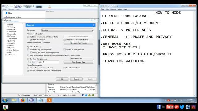 HOW TO HIDE uTORRENT/BITtORRENT ICON FROM TASKBAR смотреть онлайн