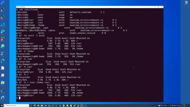 Linux 'df' command reports disk space usage смотреть онлайн