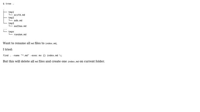Unix & Linux: How to rename all md type files under subfolders recursive? смотреть онлайн