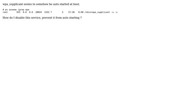 Ubuntu: Prevent/stop wpa_supplicant from starting смотреть онлайн