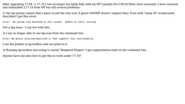 Ubuntu: Can I get hplip 3.17.10 to work again in 17.10? (2 Solutions!!) смотреть онлайн