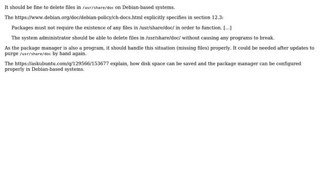 Unix & Linux: Is it safe to empty /usr/share/doc? (2 Solutions!!) смотреть онлайн
