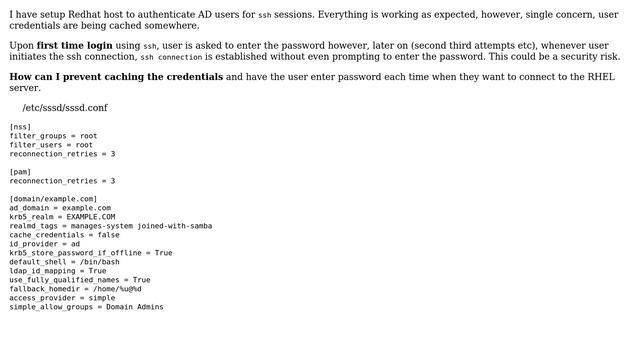 Unix & Linux: sssd caching user credentials even the cache_credentials is set to false смотреть онлайн