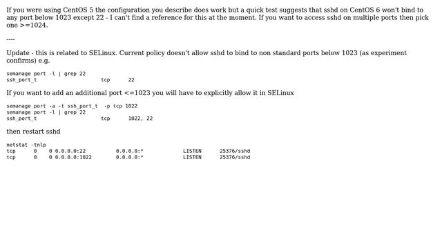 DevOps & SysAdmins: Running SSHD on multiple ports on CentOS release 6.2 (Final) (2 Solutions!!) смотреть онлайн
