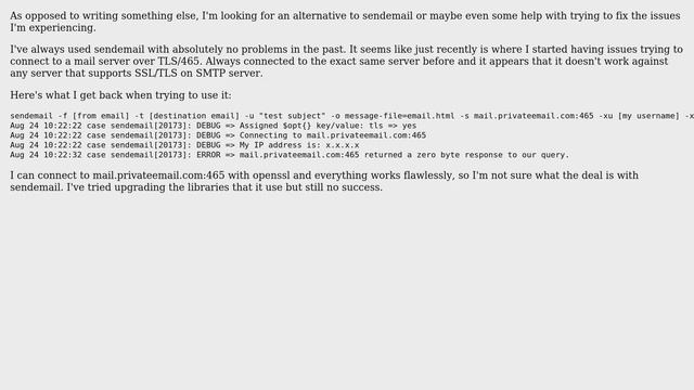 Unix & Linux: SendEmail having issues, any alternatives? смотреть онлайн