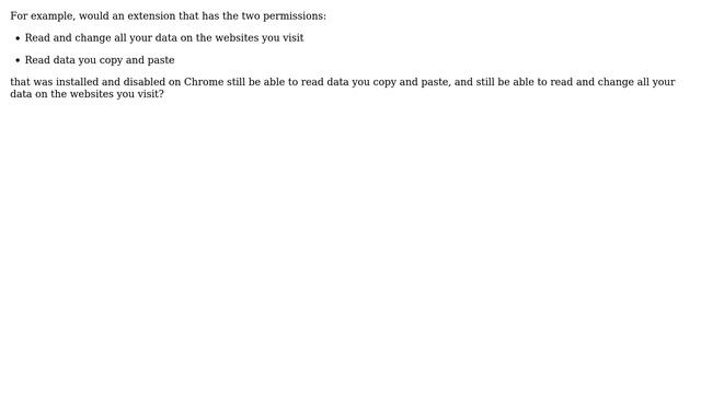 Unix & Linux: Does a disabled extension keep its permissions on google chrome? смотреть онлайн