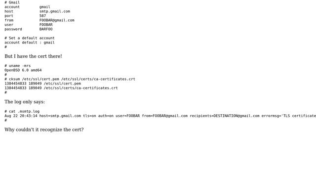 Unix & Linux: How to send mail via console on OpenBSD using a Gmail account? смотреть онлайн